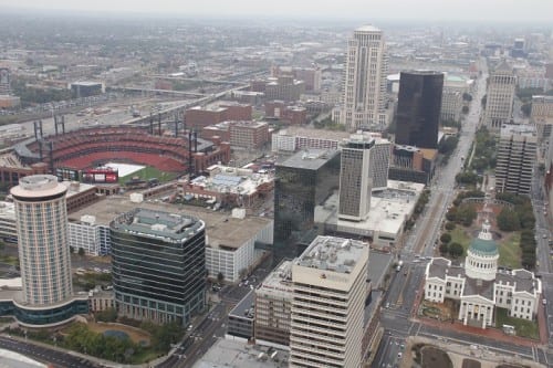 Visitors can join a "Journey to the Top" tour for an awe-inspiring view of St. Louis from atop the 630-foot tall Gateway Arch.